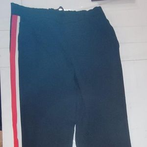 ZARA (TRAFALUC Collection) red striped black pants. Size M. Like new.